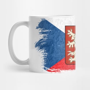 Czech Prague flag - grunge brick stone Mug